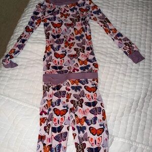 Little Sleepies Butterfly Print Pajama Set - Pink/Purple